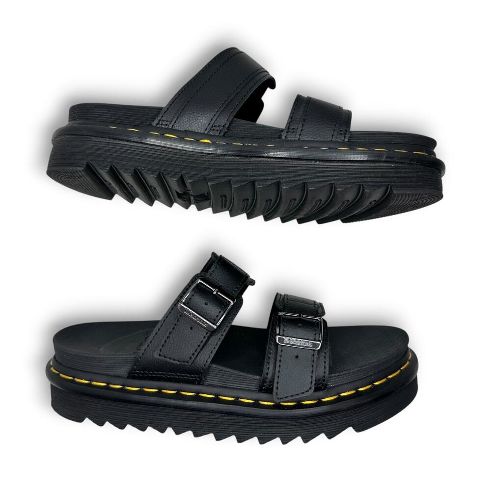 Dr. Martens Myles Slide Sandal Size Women’s US 9 Black Platform Two Strap 570036 - Picture 5 of 11